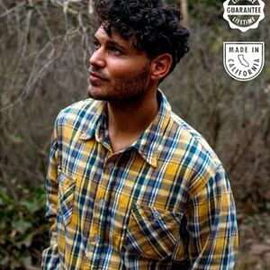 Birdwell Beach Britches Flannel Shirt Men’s Size Small Made In USA Button Up